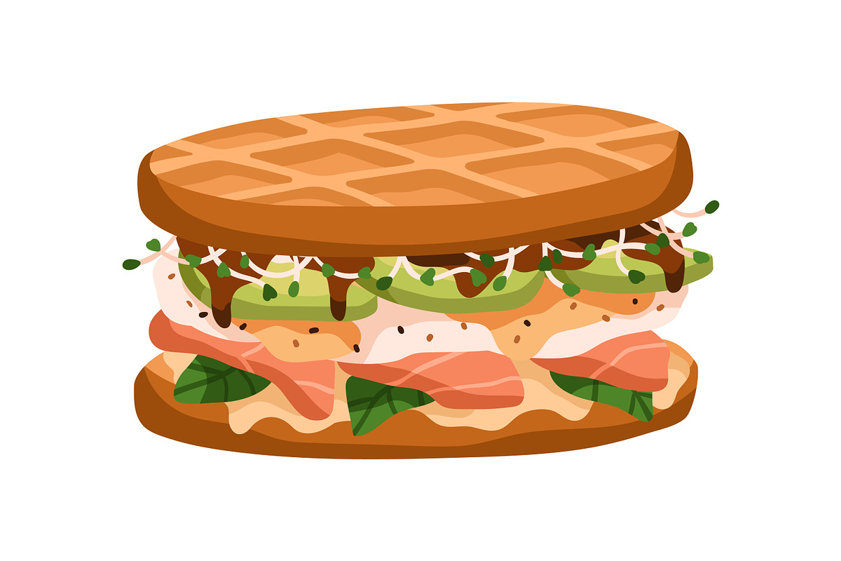 Sandwiches, toasts and burgers set, a Food Illustration by Good Studio (Photo 2 of 21)