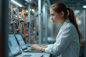 Female Scientist Analyzing Data on L, a Technology Photo by Stock Shape