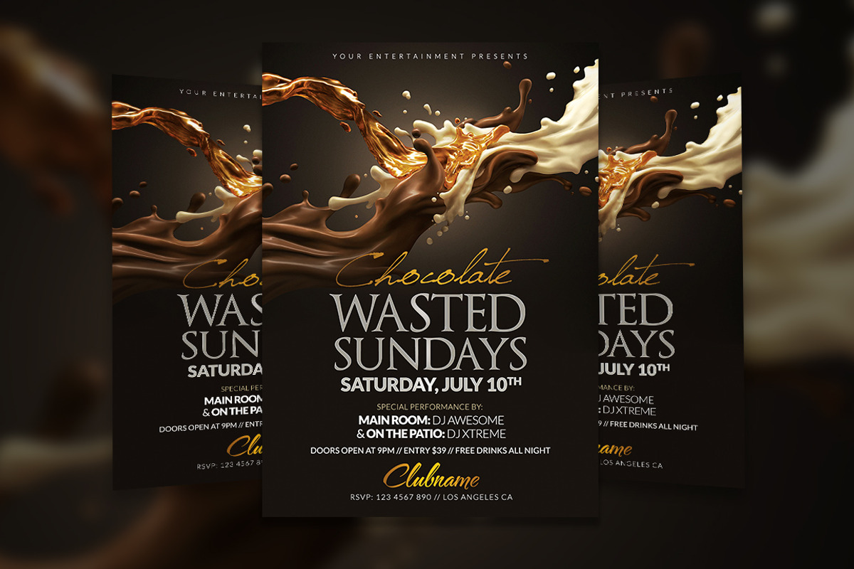 Chocolate Wasted Flyer Template, a Flyer Template by Creative Waffle (Photo 1 of 5)