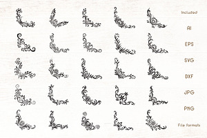 Hand Drawn Corner Borders Vector Set