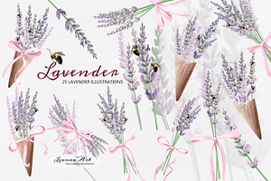 Lavender Clipart Set