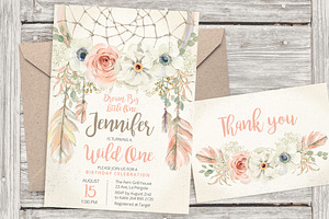 Pastel dreamcatcher invitation 17
