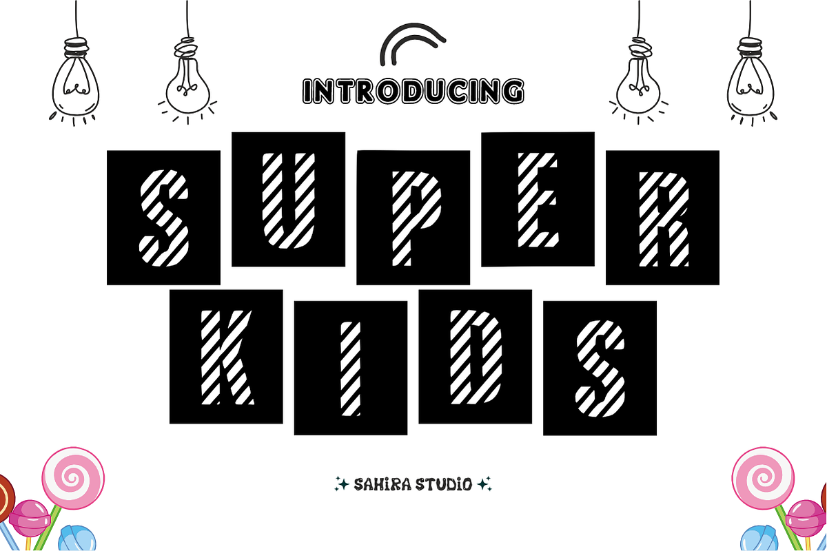 Candy Sketch - Cutout Display Font, a Symbol Font by Sahira Studio (Photo 3 of 7)