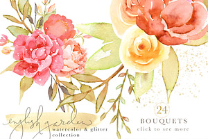 English Garden Watercolor Bundle