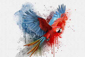 Watercolor Bird Painting Effect