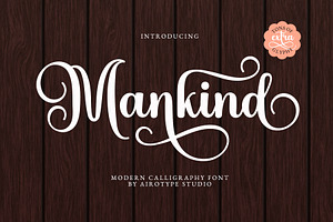 Mankind - Swirl Modern Script Font, a Script Font by Airotype