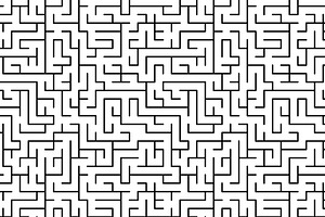 Black And White Simple Maze Pattern