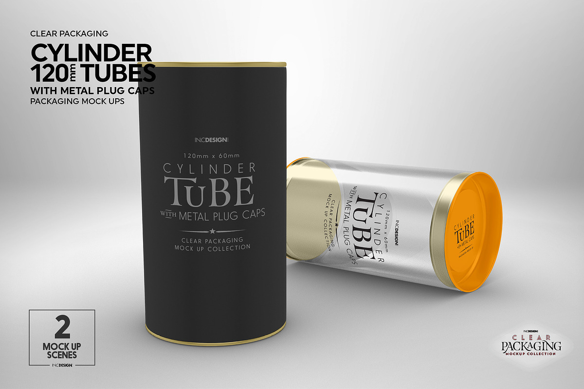 120mm Cylinder Tube Packaging Mockup, a Cups & Container Mockup by INCDesign (Photo 11 of 12)