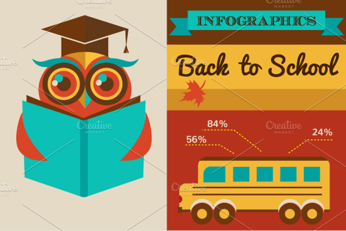Back to school - infographics, an Education Illustration by Marish (Photo 1 of 5)