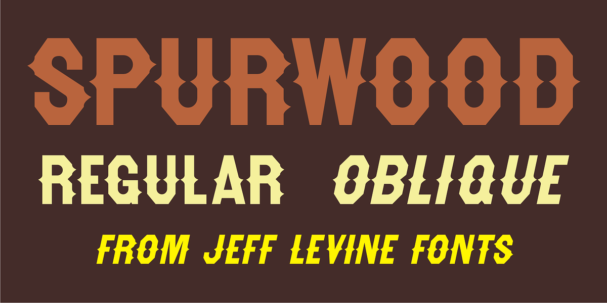Spurwood JNL, a Font by Jeff Levine Fonts