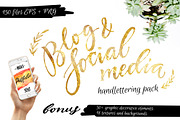 Blog Social Media Handlettering Pack, a Social Media Template by Spencerian Sisters (Thumbnail 1 of 7)