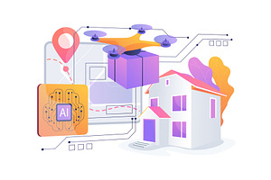 Autonomous Drone Delivery abstract, a Technology Illustration by Visual Generation
