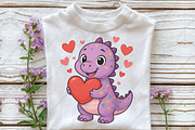 Valentine's Day T-Rex PNG, an Illustration by CraftArtStudio (Thumbnail 2 of 4)