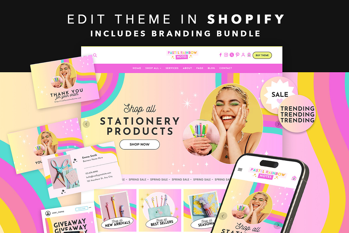 Rainbow Shopify Website Theme, a Shopify Template by Template Twist Shop (Photo 1 of 9)