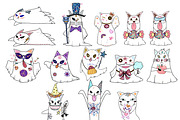 Retro Groovy Cat Ghost, Halloween, a Seasonal Illustration by Sense Library (Thumbnail 2 of 9)