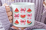 Coquette Watermelon Bows Summer PNG, an Illustration by CraftArtStudio (Thumbnail 3 of 4)