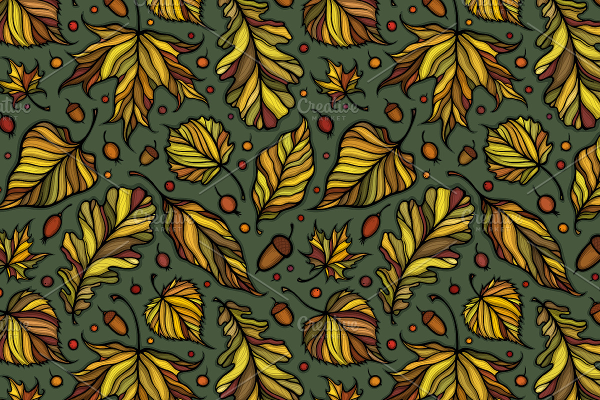 Decorative leaves collection, a Decorative Illustration by IreneArt illustrations (Photo 6 of 7)