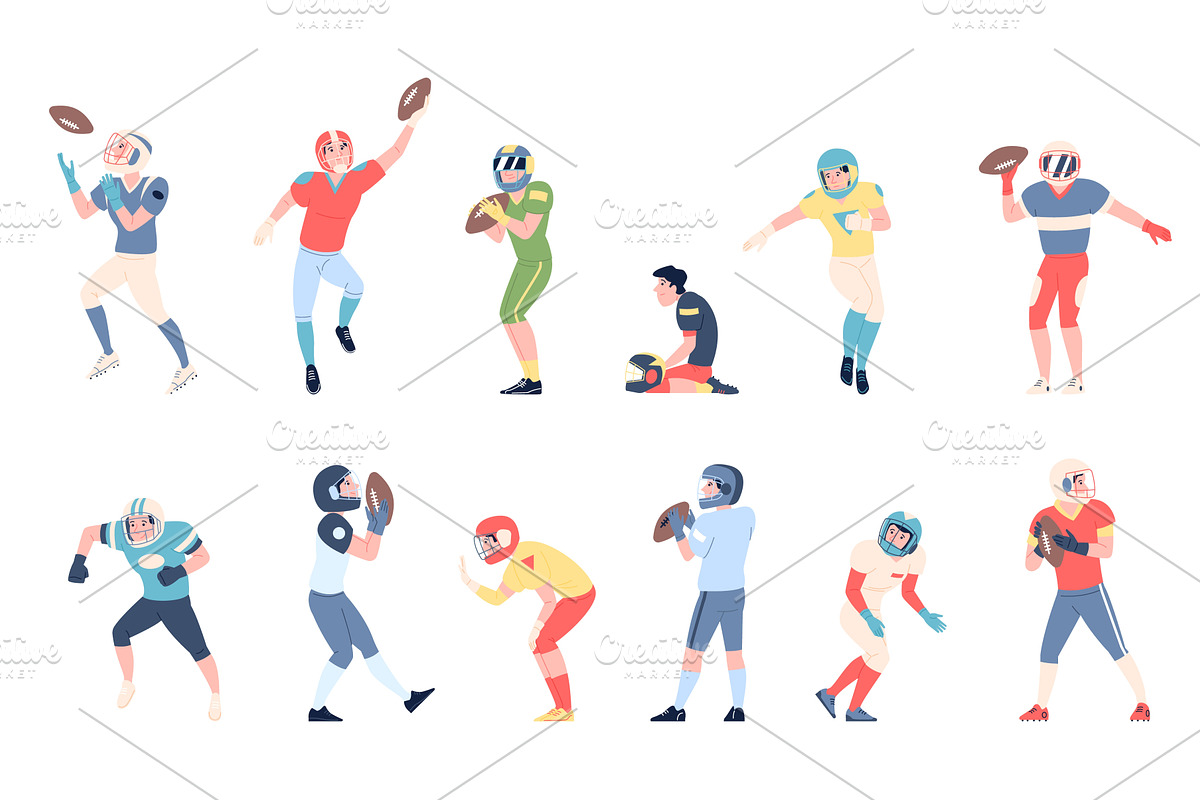 Rugby players. American football, a Sport Illustration by LadadikArt