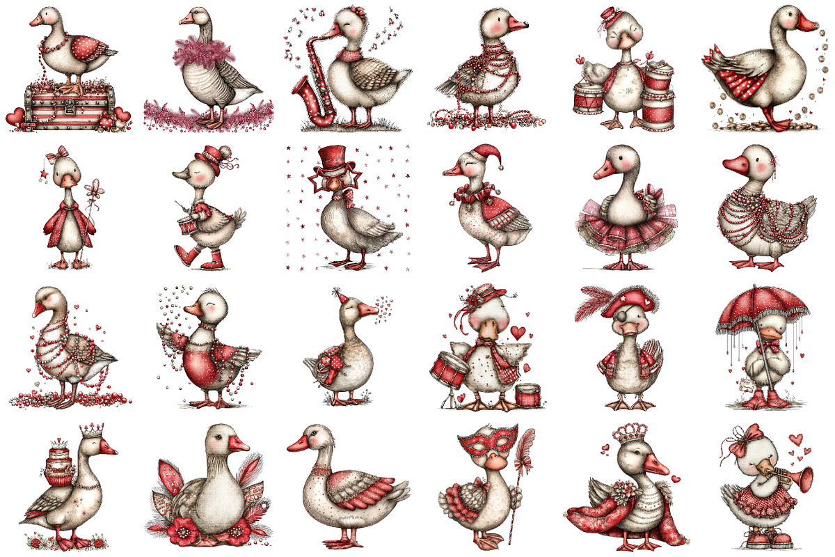 Mardi Gras Goose Clipart Bundle, an Illustration by designcity5 (Photo 2 of 5)