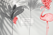 Aruba Beach Luxury Tropical Pattern, a Pattern Graphic by Nocito Design