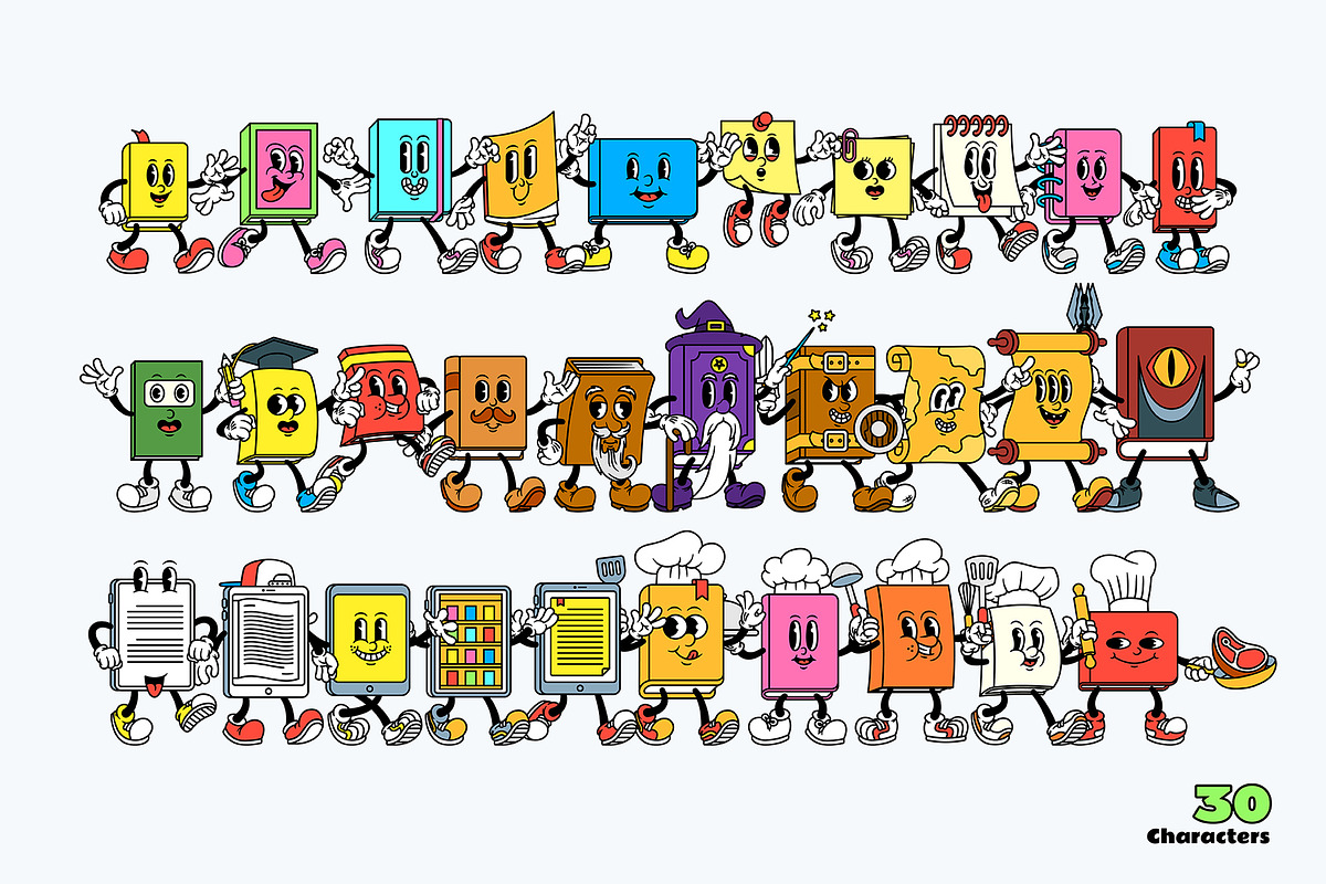 Book Buddies Cartoon Characters, an Illustration by The Isian (Photo 2 of 13)