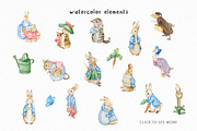 Watercolor Peter Rabbit Clipart, an Animal Illustration by SvetaArtStore (Thumbnail 3 of 15)