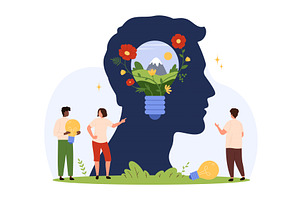 Creative Mind Nature Elements, an Education Illustration by Flashvector