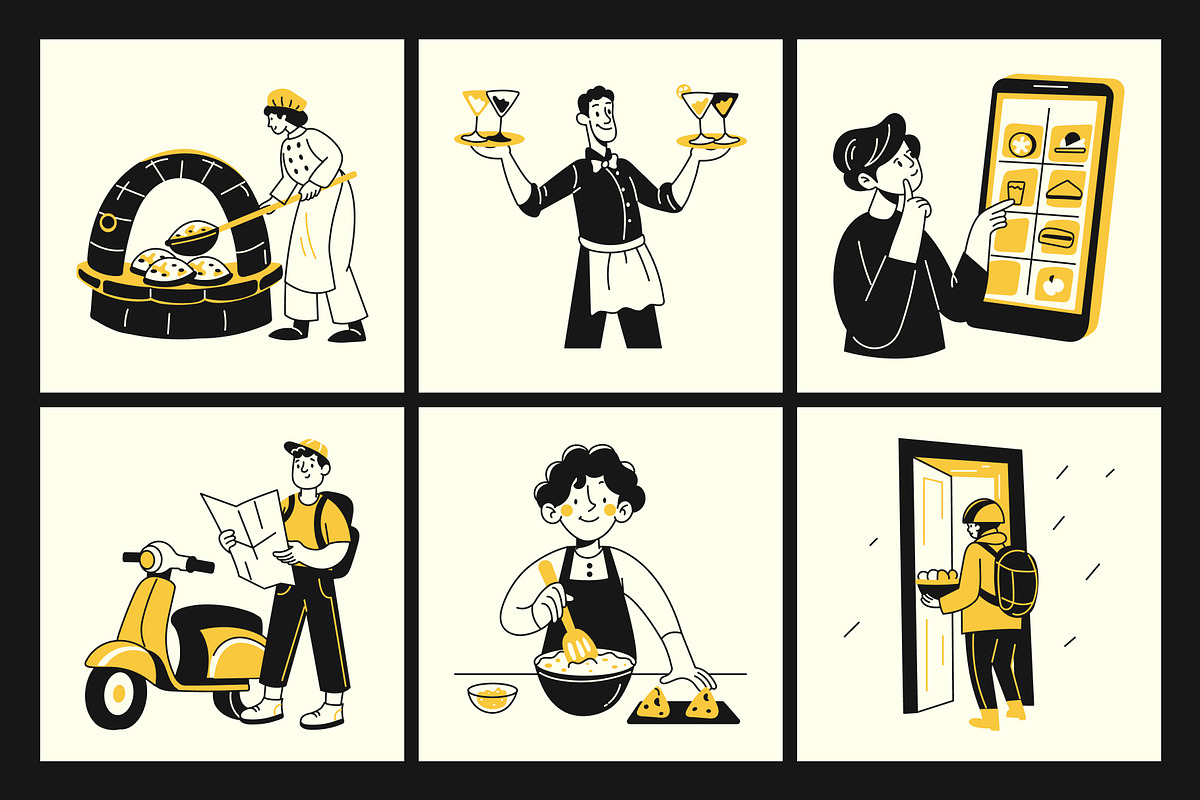 Animated Food and Delivery Illustrat, a Food Illustration by Brickclay (Photo 3 of 5)