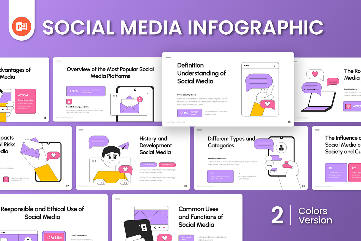 Social Media Infographic PowerPoint, a Presentation Template by Antstheme (Photo 1 of 4)