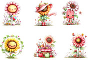 Whimsical Sunflower Summer Clipart, a Seasonal Illustration by CreationArt (Thumbnail 4 of 5)