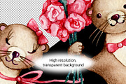 Love Otter, clipart, digital paper, an Animal Illustration by Artmanata (Thumbnail 7 of 17)