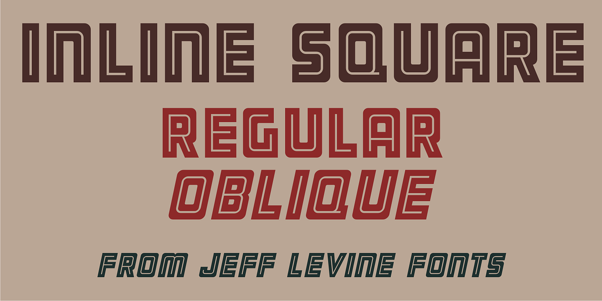 Inline Square JNL, a Sans Serif Font by Jeff Levine Fonts