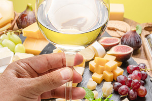 Glass of white wine, a Food & Drink Photo by Volff