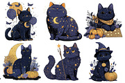 Whimsical Halloween Black Cat PNG, a Seasonal Illustration by Creative Art (Thumbnail 2 of 7)