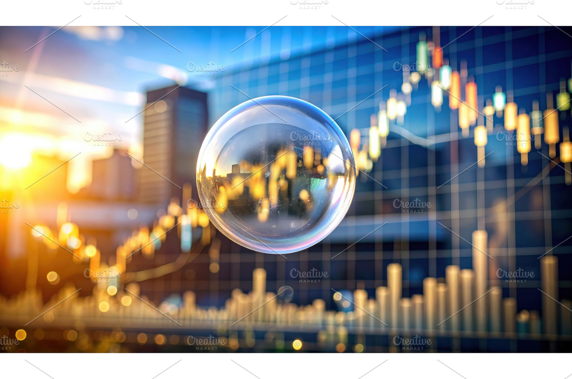 Stock market bubble floating with, a Business Photo by Igor Tichonow