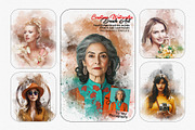 Costume Watercolor portrait Painting, an Action Add-On by MRI STUDIO (Thumbnail 1 of 15)