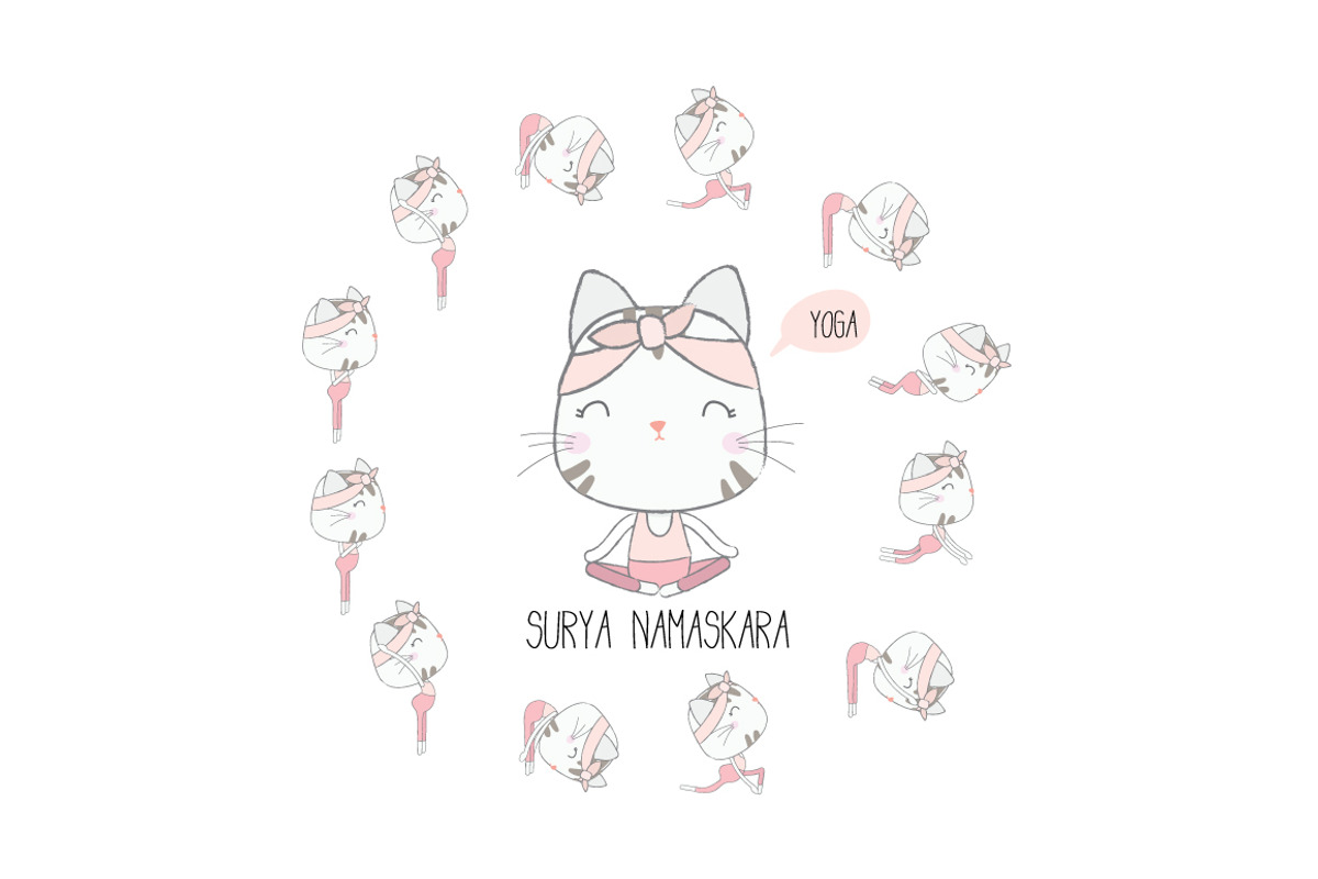 CUTE CAT on YOGA time, an Animal Illustration by MooBeer (Photo 1 of 6)