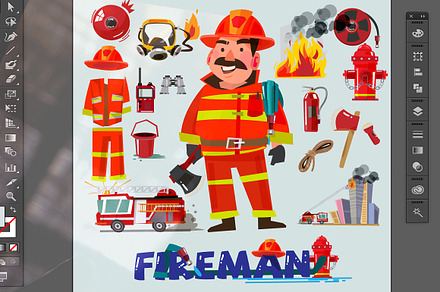 Firefighter - vector illustration