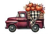 Fall Vintage Truck & Pumpkins, an Illustration by Designking (Thumbnail 2 of 4)