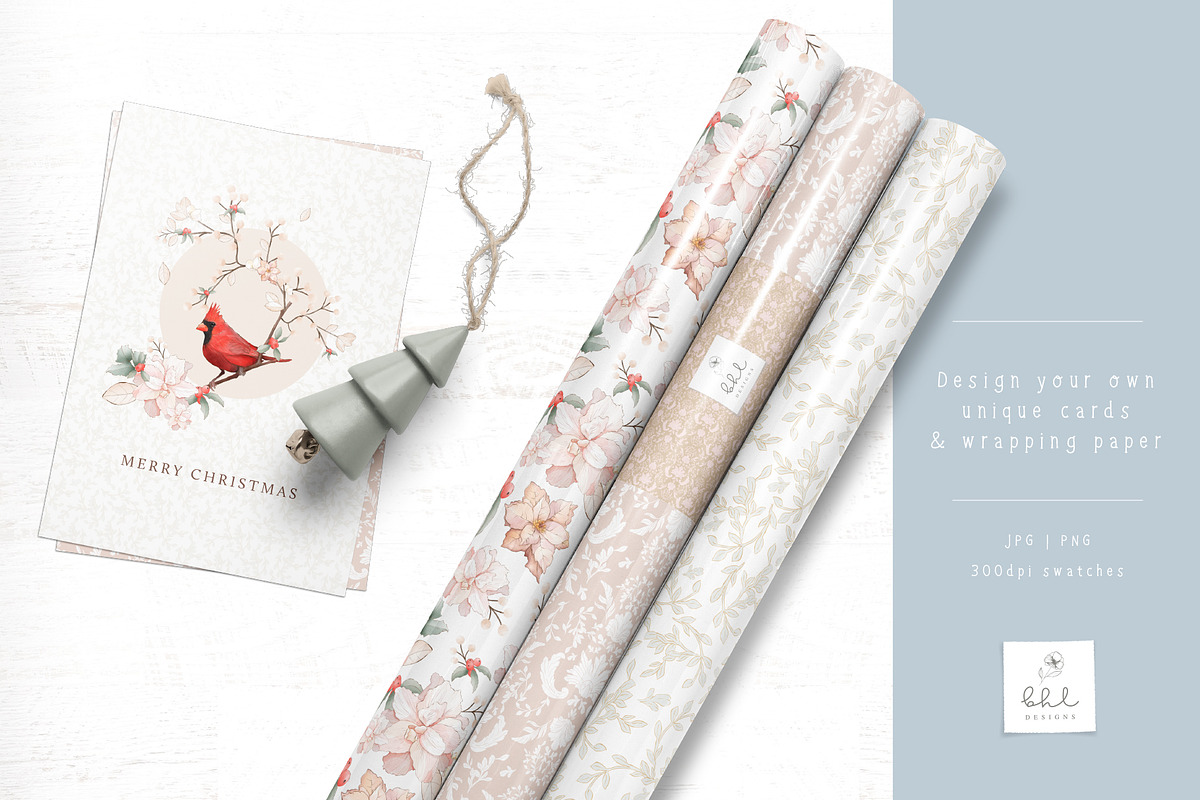 Christmas Seamless Patterns - White, a Pattern Graphic by bhldesigns (Photo 8 of 15)