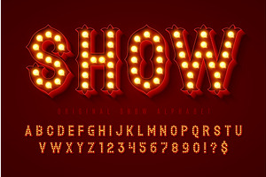 Retro circus alphabet design, an Illustration by RevelStockart