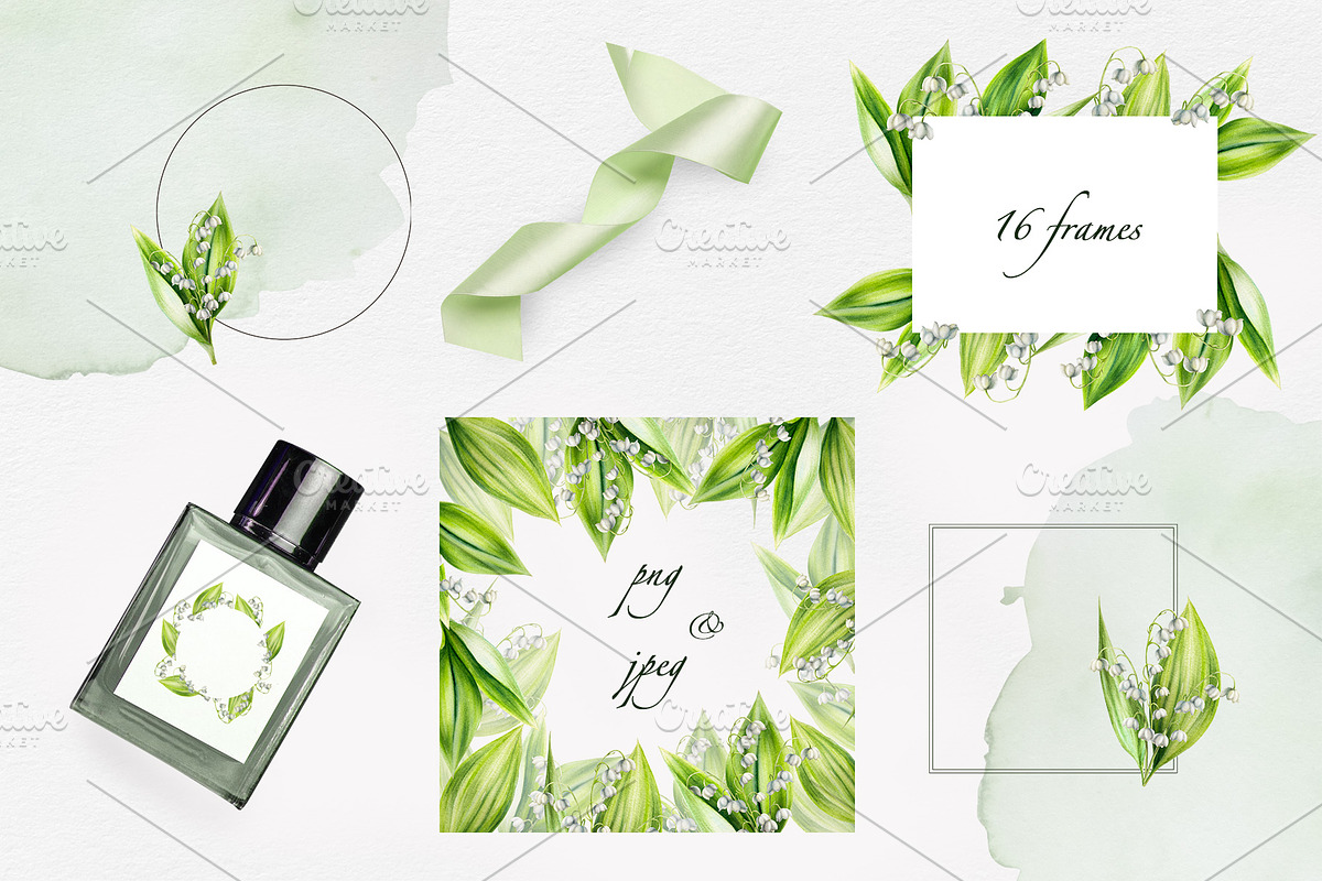 Lily of the valley watercolor, an Object Illustration by Navenzeles (Photo 7 of 10)