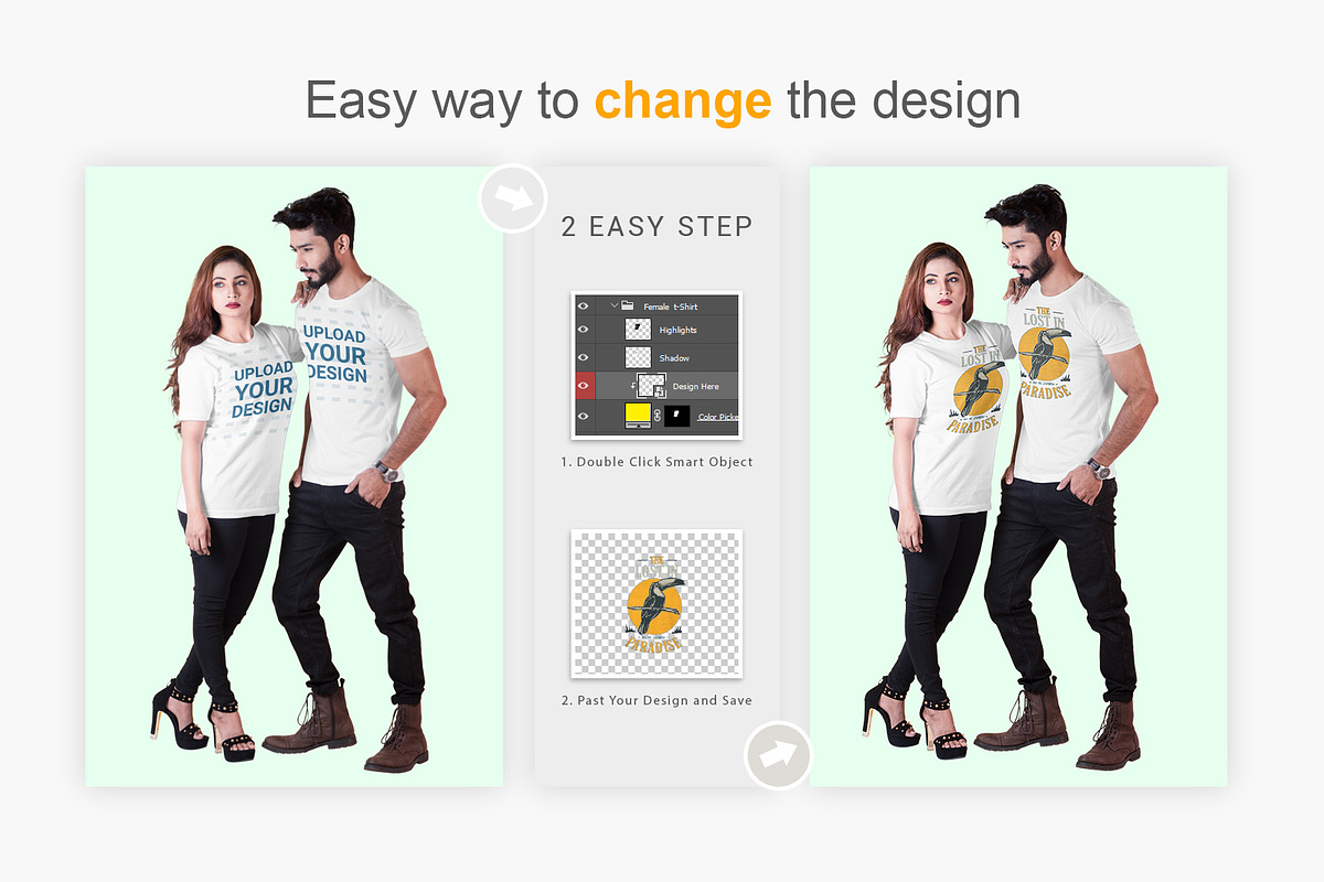 T-Shirt Fashion Mock-Up-V-2-001, a Shirt Mockup by designvillage (Photo 6 of 6)