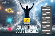Lightning Bolt Photoshop Brushes, a Brush Add-On by Walllow Creatives (Thumbnail 2 of 3)