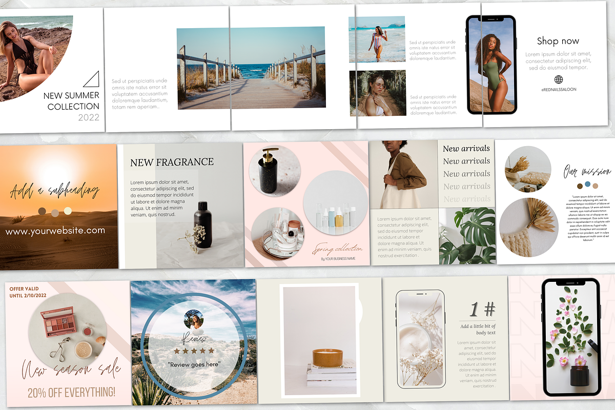 Canva Instagram Templates Bundle, a Social Media Template by PittaFinePrint