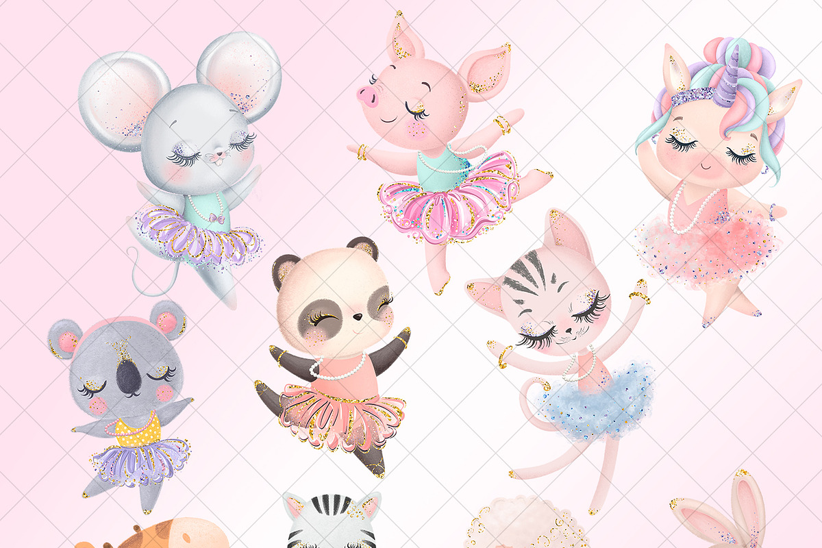 My Cute Ballerina Clipart, a Decorative Illustration by Masha  Studio (Photo 7 of 11)