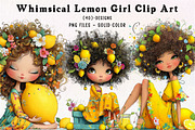 Whimsical lemon Girl Clip Art, an Illustration by CreationArt (Thumbnail 1 of 7)