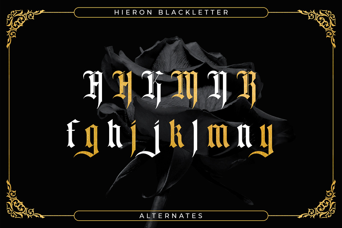 Hieron - Blackletter Font, a Blackletter Font by Idea Studio (Photo 12 of 12)