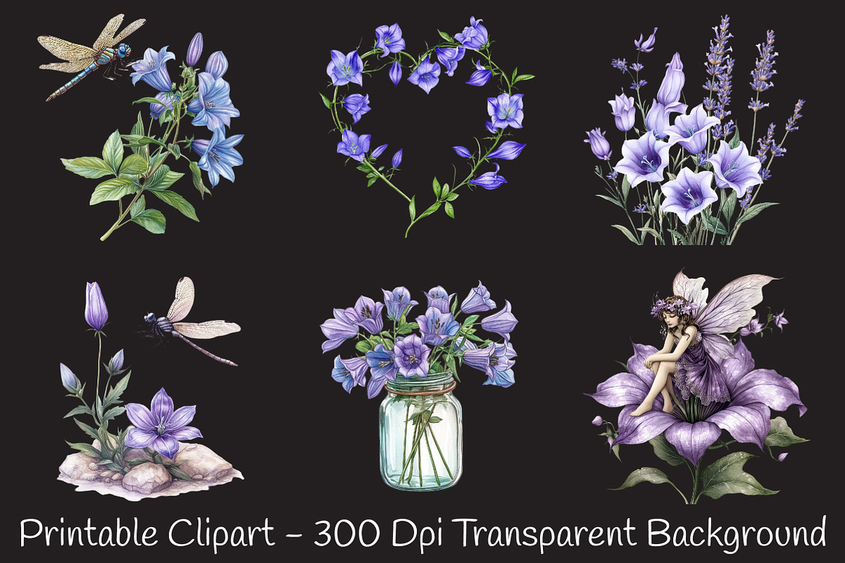Spring Campanula Flower Clipart, an Illustration by RobertsArt (Photo 2 of 7)