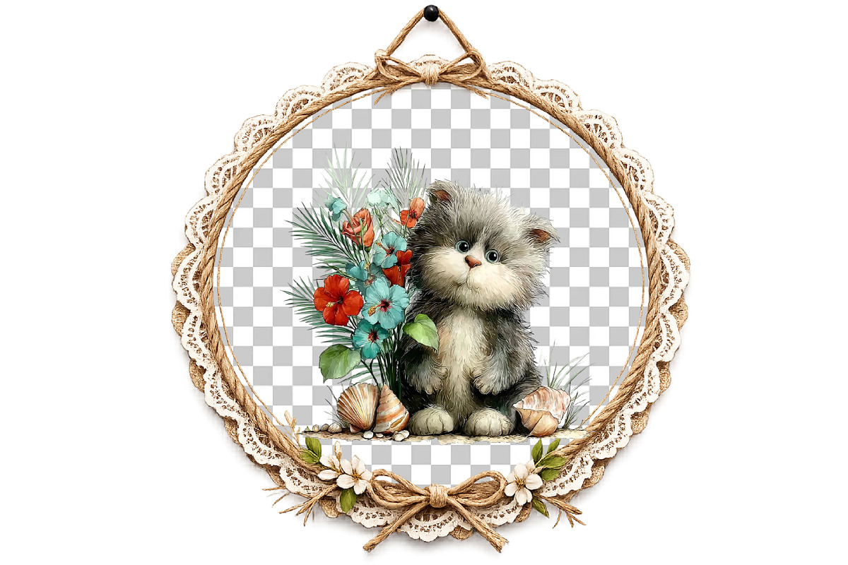 Summer Cats Clipart, an Illustration by DreamArtGraphic (Photo 7 of 8)
